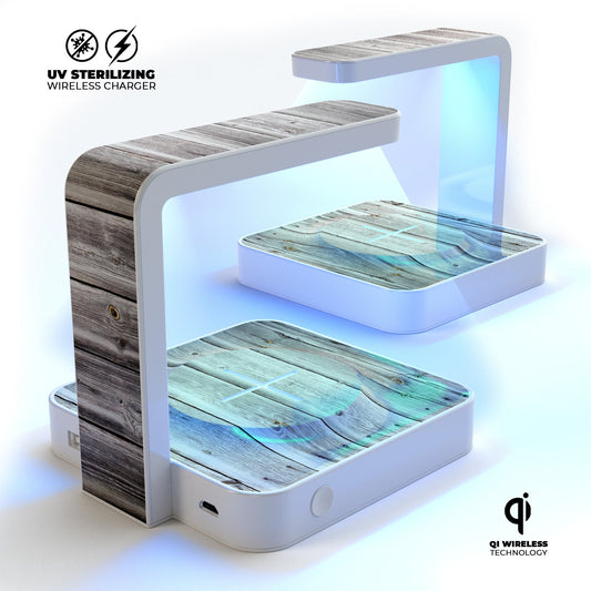 Aged White Wood Planks UV Germicidal Sanitizing Sterilizing Wireless