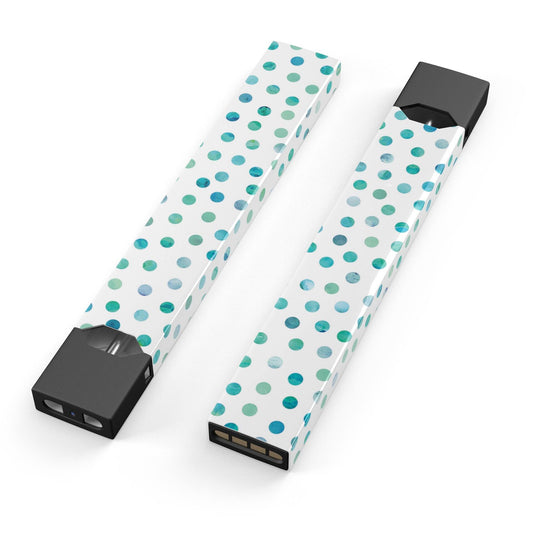 Aqua Watercolor Dots over White - Premium Decal Protective Skin-Wrap