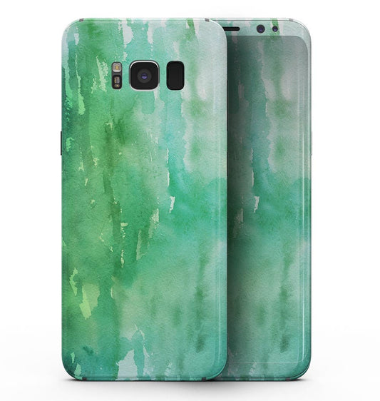 Green 2 Absorbed Watercolor Texture - Samsung Galaxy S8 Full-Body Skin