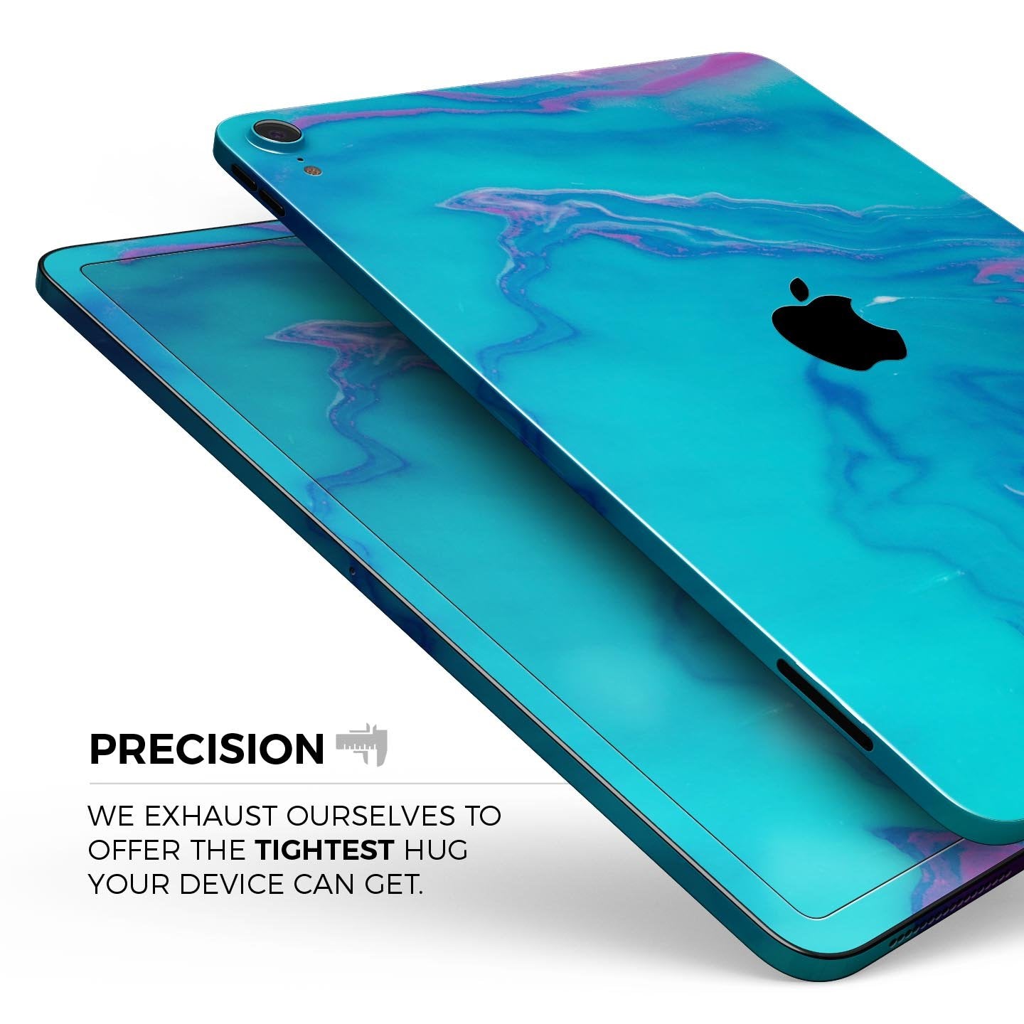 Marbleized Ocean Blue - Full Body Skin Decal for the Apple iPad Pro