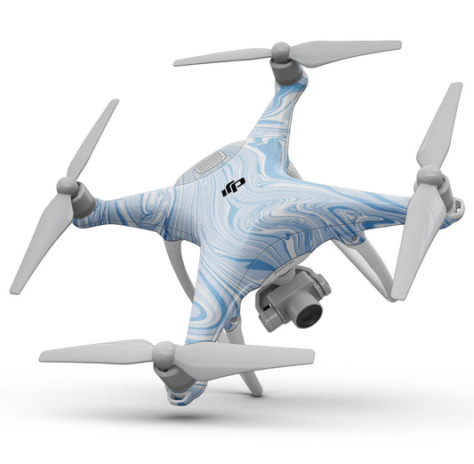 Marbleized Swirling Blues - Full-Body Skin Kit for the DJI Phantom 4