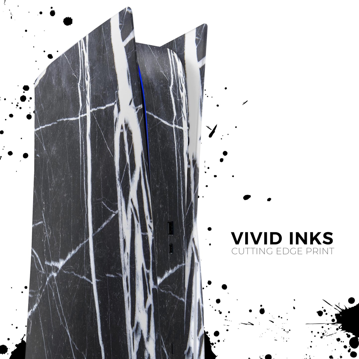 Natural Black & White Marble Stone - Full Body Skin Decal Wrap Kit for