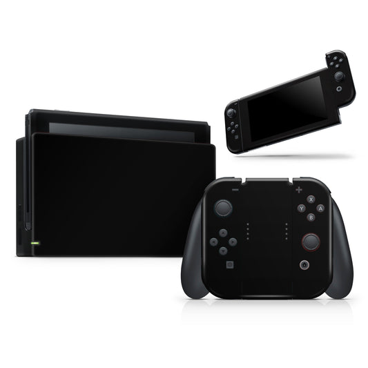 Solid State Black - Full Body Skin Decal Wrap Kit for Nintendo Switch