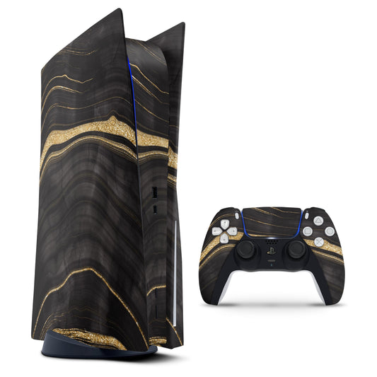 Vivid Agate Vein Slice Foiled V9 - Full Body Skin Decal Wrap Kit for Sony