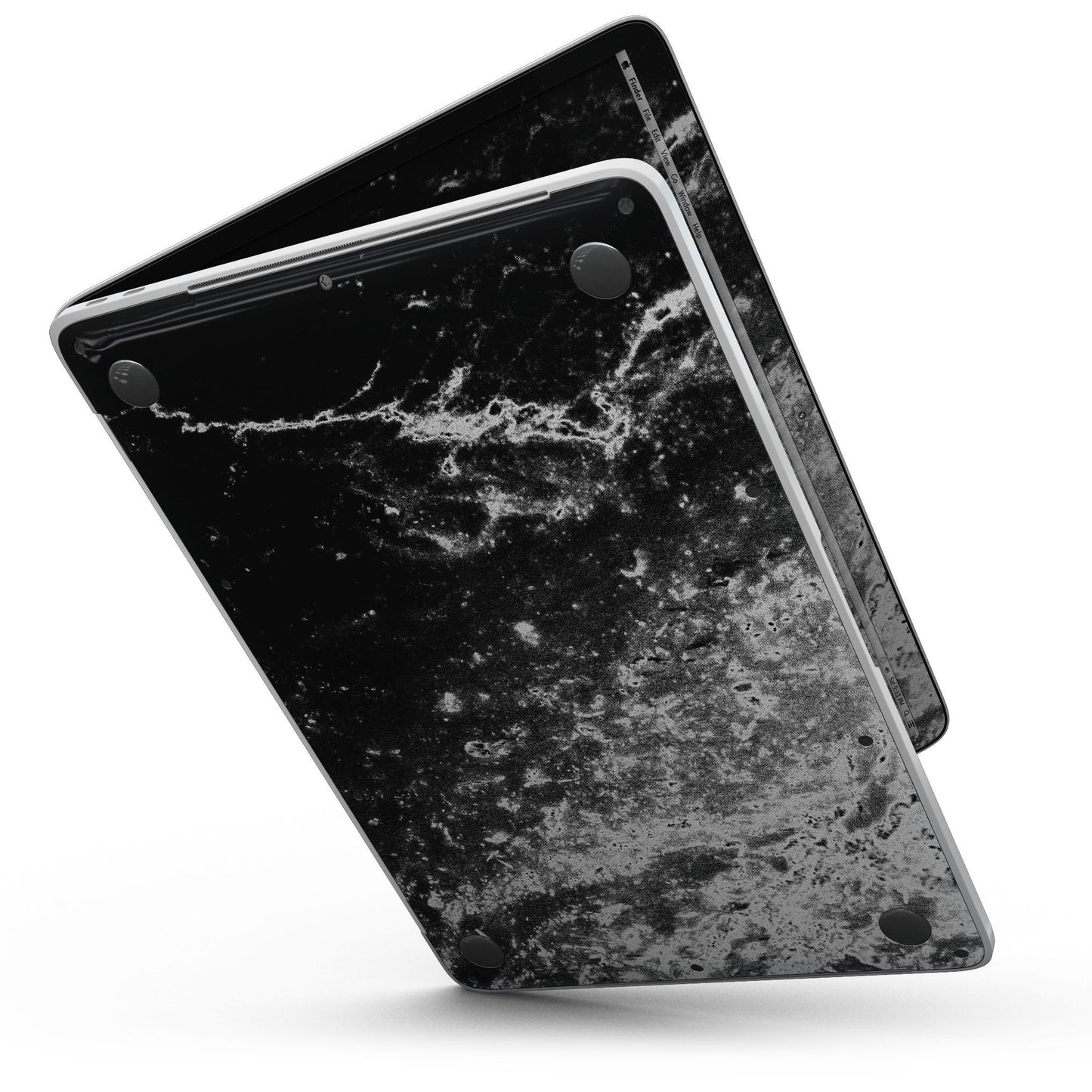 Black and White Grungy Marble Surface - 13" MacBook Pro without Touch