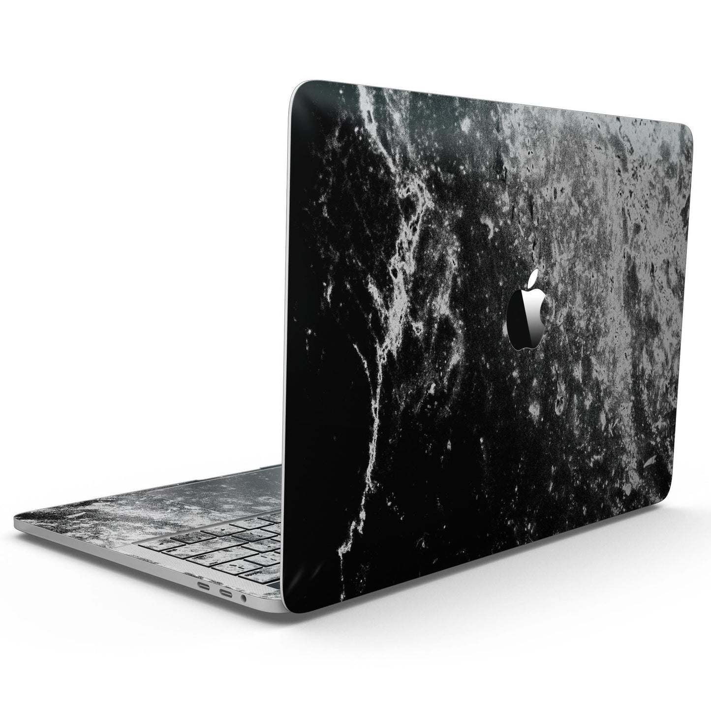 Black and White Grungy Marble Surface - 13" MacBook Pro without Touch