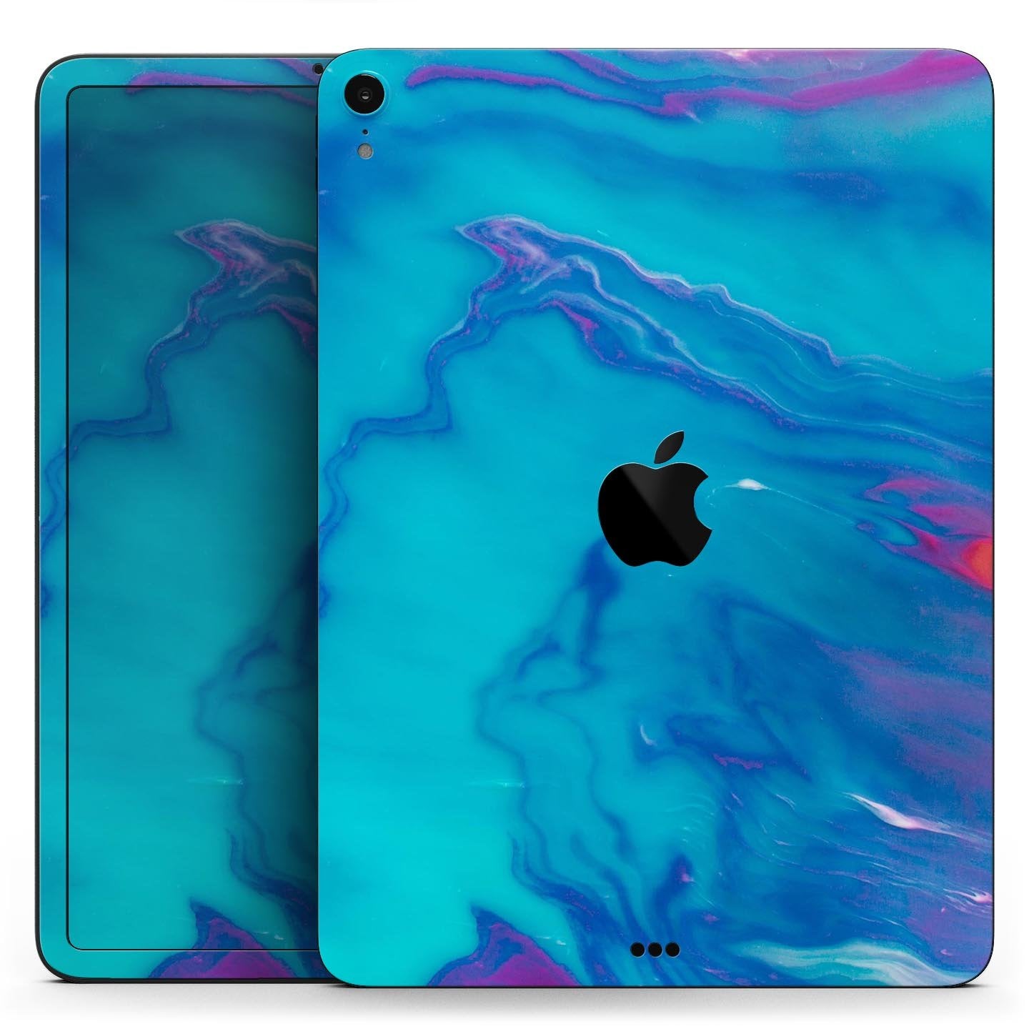 Marbleized Ocean Blue - Full Body Skin Decal for the Apple iPad Pro