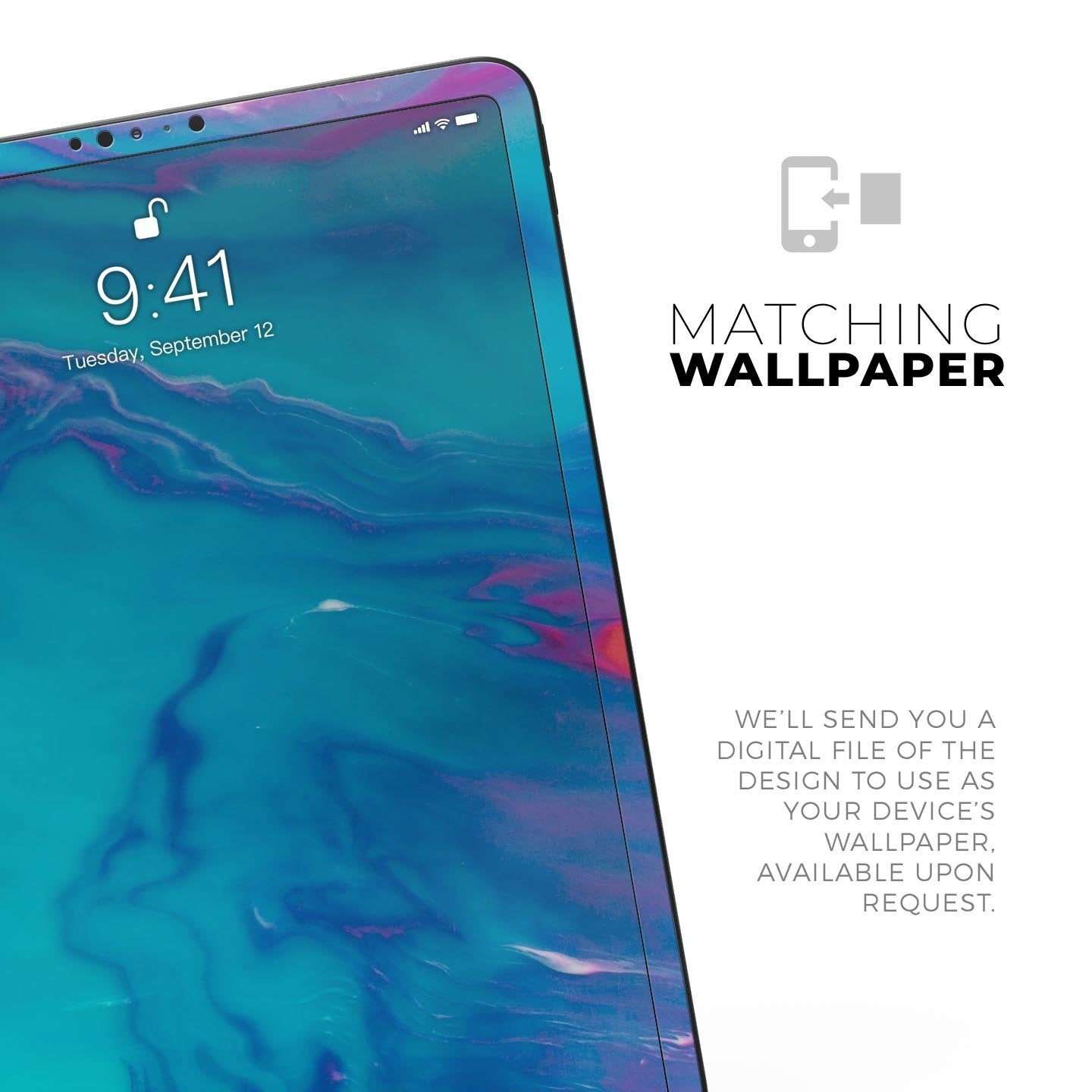 Marbleized Ocean Blue - Full Body Skin Decal for the Apple iPad Pro