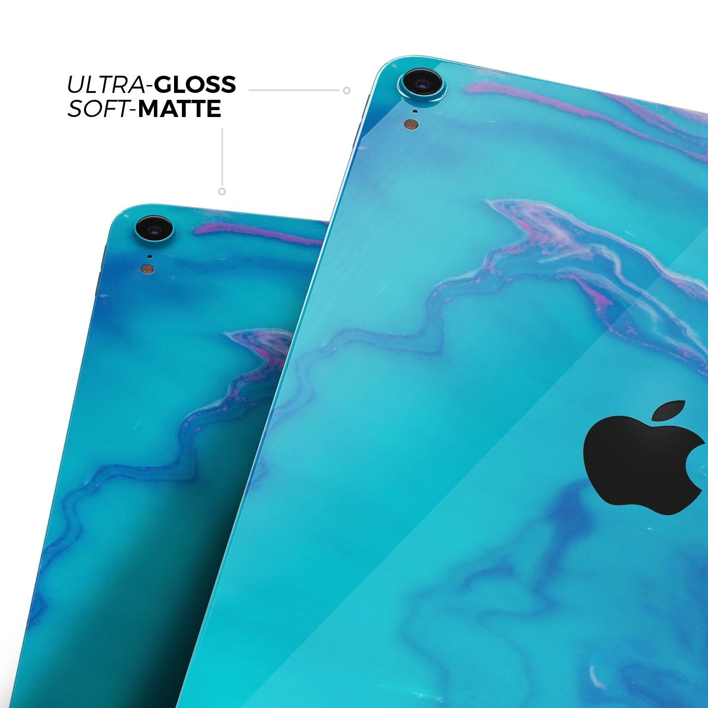 Marbleized Ocean Blue - Full Body Skin Decal for the Apple iPad Pro